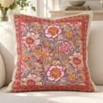 Rose Floral Field Cotton Cushion Covers — Set of 5