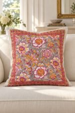 Rose Floral Field Cotton Cushion Covers — Set of 5