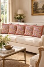 Rose Floral Field Cotton Cushion Covers — Set of 5 - Image 2