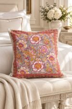 Rose Floral Field Cotton Cushion Covers — Set of 5 - Image 3