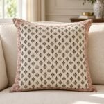 Taupe Diamond Cotton Cushion Covers — Set of 5