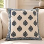 Indigo Teardrop Cotton Cushion Covers — Set of 5