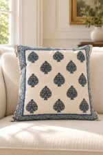 Indigo Teardrop Cotton Cushion Covers — Set of 5