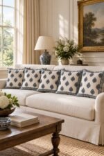 Indigo Teardrop Cotton Cushion Covers — Set of 5 - Image 2