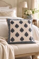Indigo Teardrop Cotton Cushion Covers — Set of 5 - Image 3