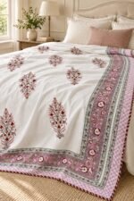 Rose Sprig Border Reversible Cotton Dohar