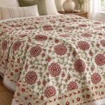 Crimson Garden Medallion Reversible Cotton Dohar