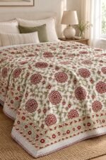 Crimson Garden Medallion Reversible Cotton Dohar