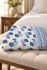 Indigo Leaf Sprig Reversible Cotton Dohar - Image 2