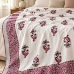 Rose Paisley Sprig Reversible Cotton Dohar