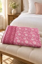 Rose Botanical Field Reversible Cotton Dohar - Image 2