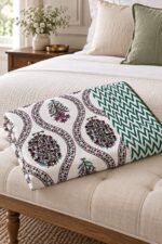 Burgundy Botanical Arch Reversible Cotton Dohar - Image 2