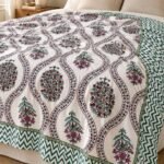Burgundy Botanical Arch Reversible Cotton Dohar