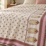 Rose Floral Stripe Reversible Cotton Dohar