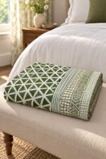 Olive Lattice Reversible Cotton Dohar - Image 2