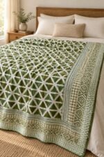 Olive Lattice Reversible Cotton Dohar