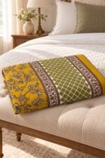 Saffron Garden Lattice Reversible Cotton Dohar - Image 2