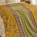 Saffron Garden Lattice Reversible Cotton Dohar