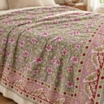 Olive Rose Garden Reversible Cotton Dohar