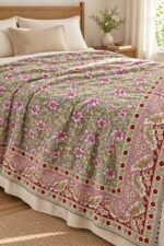 Olive Rose Garden Reversible Cotton Dohar