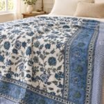 Indigo Floral Border Reversible Cotton Dohar