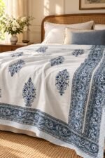 Indigo Tree Sprig Reversible Cotton Dohar