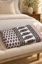 Burgundy Floral Stripe Reversible Cotton Dohar - Image 2