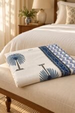 Indigo Palm Grove Reversible Cotton Dohar - Image 2