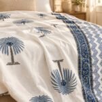 Indigo Palm Grove Reversible Cotton Dohar