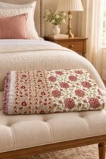 Crimson Garden Border Reversible Cotton Dohar - Image 2