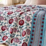 Poppy Vine Border Reversible Cotton Dohar