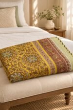 Saffron Paisley Garden Reversible Cotton Dohar - Image 2