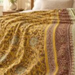 Saffron Paisley Garden Reversible Cotton Dohar