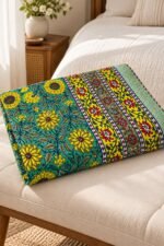 Turquoise Sunflower Garden Reversible Cotton Dohar - Image 2