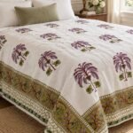 Plum Palm Border Reversible Cotton Dohar