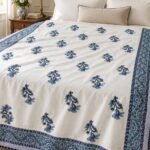 Indigo Sprig Border Reversible Cotton Dohar
