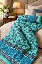Turquoise Floral Quilt