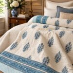 Blue Botanical Sprig Quilt