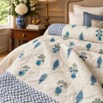 Blue Paisley Sprig Quilt