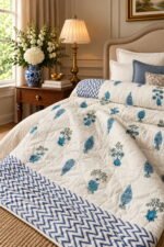 Blue Paisley Sprig Quilt