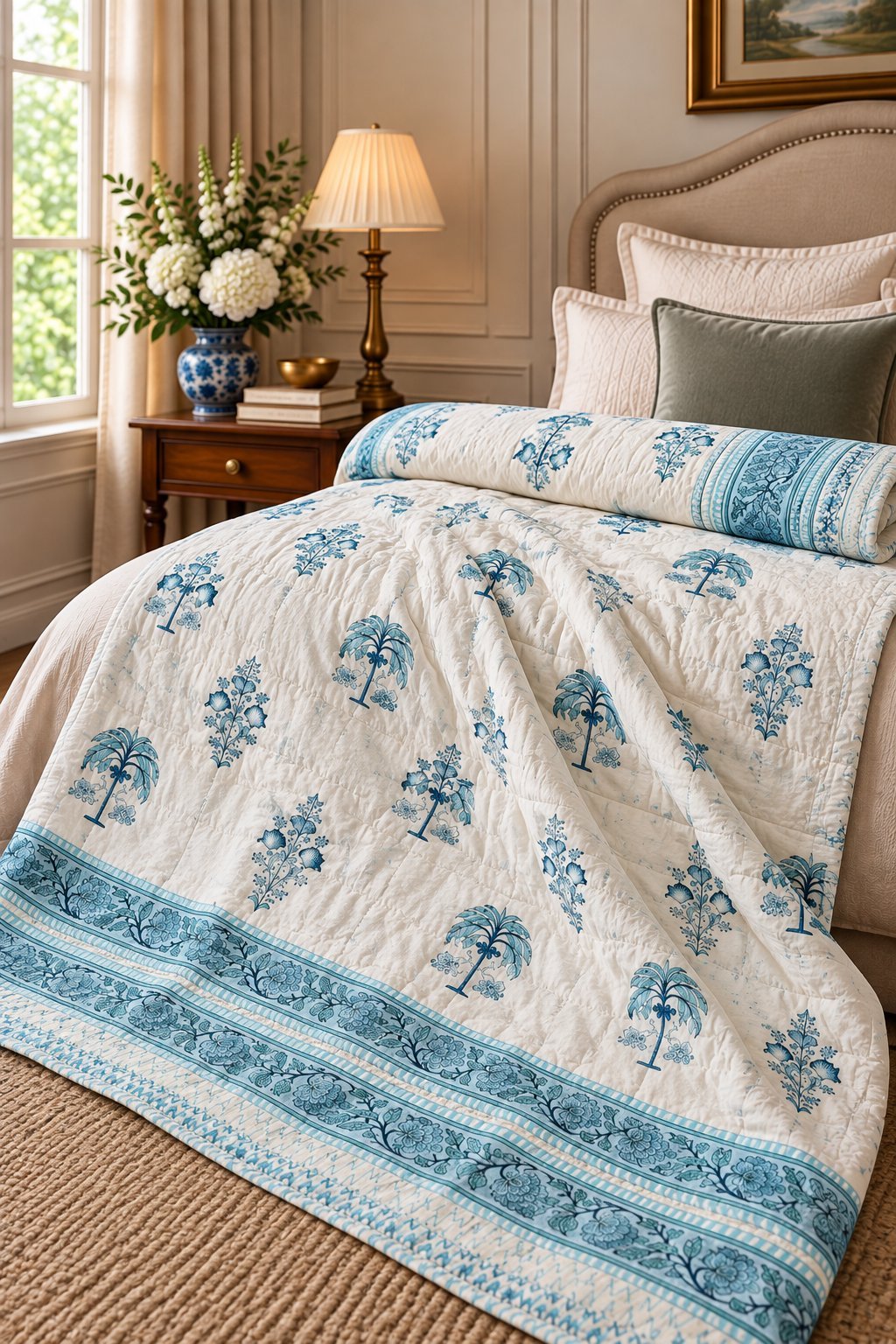 Heritage_Creations_Quilt_15 Teal Palm Quilt - Image 1