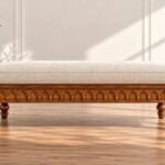 Amber Suite – Carved End-of-Bed Bench | Solid Teak