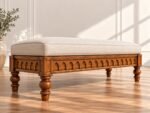 Amber Suite – Carved End-of-Bed Bench | Solid Teak - Image 2