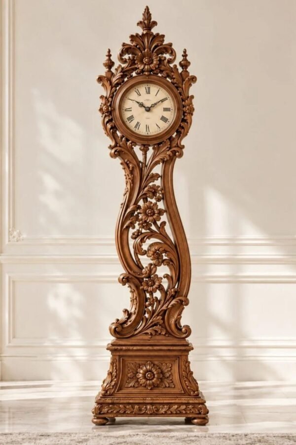 The Belgravia Heritage Longcase Clock | Hand-Carved Wooden Grandfather Clock